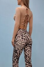 Bluza scurta Loret, cu model pe spate, Crem - imagine 2