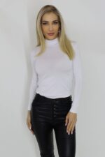Bluza tip maleta, Medeea, cu textura delicata si moale, Alb - imagine 2