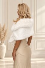 Bolero blana ecologica ETOLA, cu clips de tip brosa, Alb, Marime OneSize - imagine 2