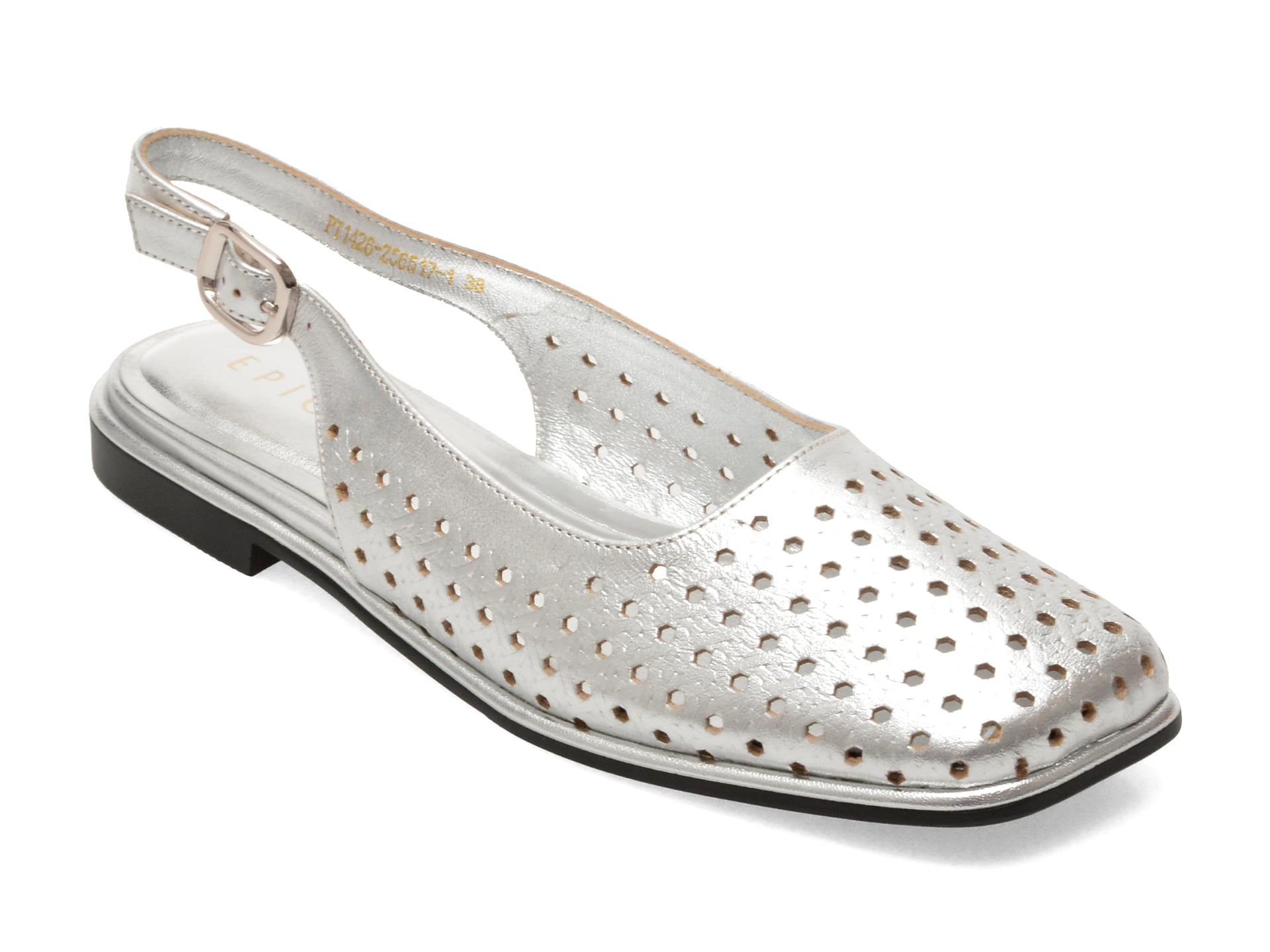 c1b396e14dde0e695790e0846b79a5f82b806c05ed4a0697e721b64fe95c1a31 Pantofi casual Femei EPICA argintii, PT1426, din piele naturala - imagine 1