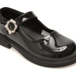 Balerini Fetite SELECTION KIDS negri, 63001, din piele ecologica lacuita
