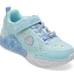 Pantofi sport Fete SKECHERS albastri, PRINCESS STEPS, din material textil