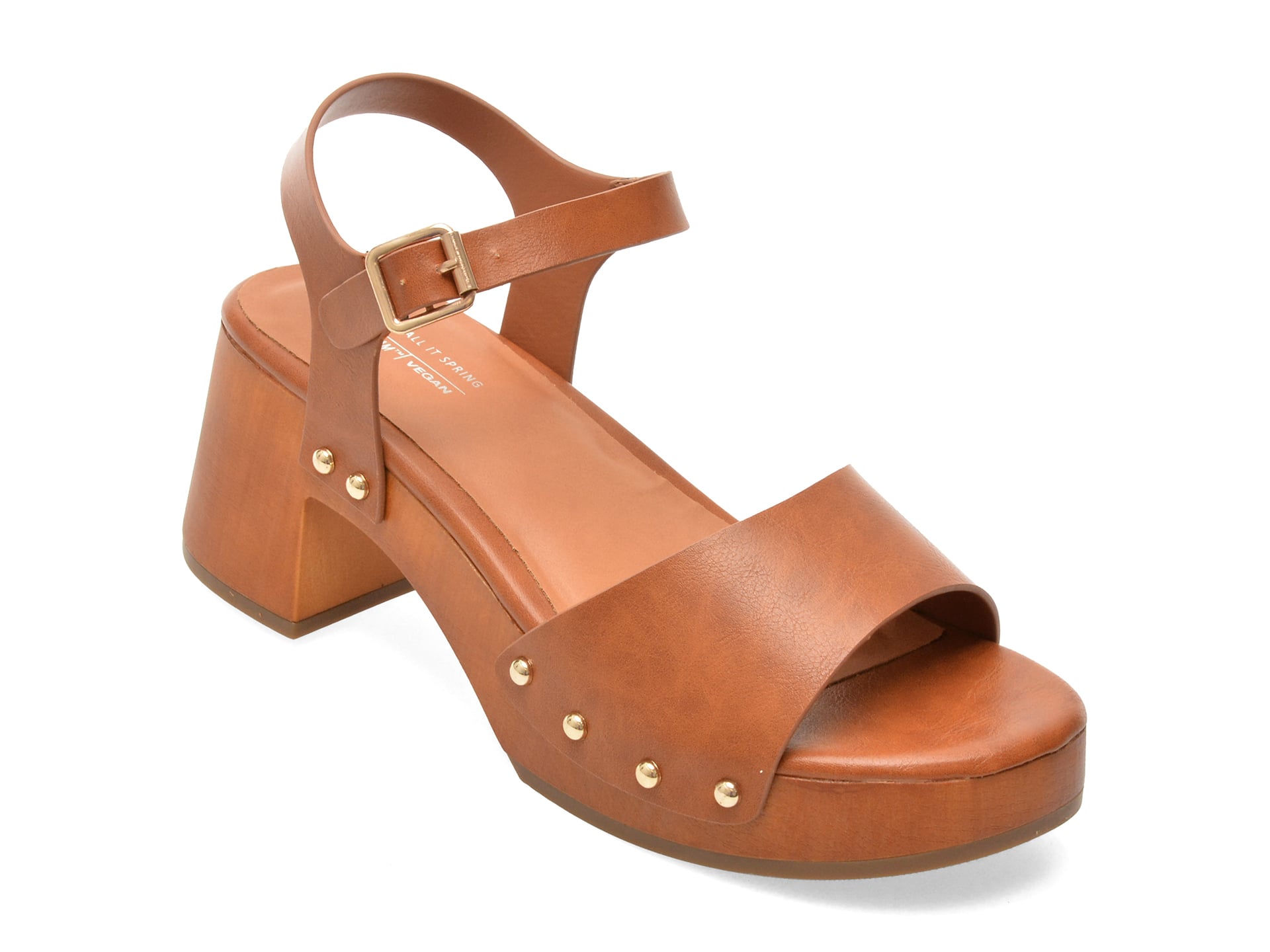 c9e02f6cf4658f48693f58aa4778a135d05e249757e6cb8d09dad8f86b9b3e44 Sandale CALL IT SPRING maro, FAYLYNN 220, din piele ecologica - imagine 1