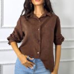 Camasa de dama, cu textura densa, Bethany si nasturi, MARO, Marime S/M