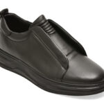 Pantofi casual Barbati OTTER negri, 5054, din piele naturala
