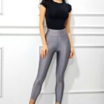 Colanti modelatori Selly, cu banda elastica sub talpa, GRI Satinat