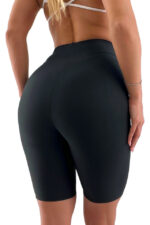 Colanti scurti fitness Ethan, cu banda modelatoare in talie, Negru - imagine 2