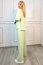 Compleu casual, doua piese Solenne, cu detaliu floral si cristale, VERNIL, Marime S/M/L - imagine 2