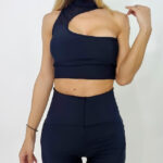Compleu sport EOS, top si pantaloni scurti, negru