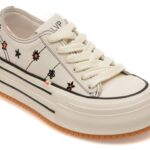 Pantofi sport DAMA FLAVIA PASSINI albi, 219310, din piele naturala