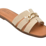 Papuci CALL IT SPRING bej, SERINNA 101, din material textil