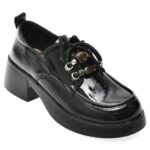 Pantofi casual Femei GRYXX negri, 6301, din piele naturala lacuita