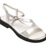 Sandale PASS COLLECTION argintii, WC60003, din piele naturala