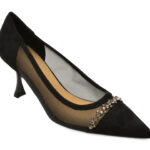 Pantofi eleganti femei EPICA negri, 5727, din material textil