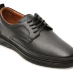 Pantofi barbati OTTER negri, KC70998, din piele naturala