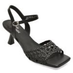 Sandale elegante FLAVIA PASSINI negre, A340, din piele ecologica