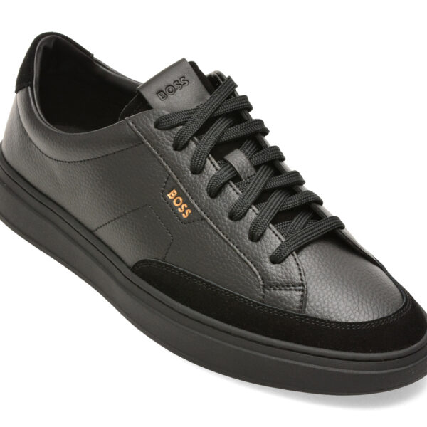 Pantofi sport Barbati BOSS negri, 8536, din piele naturala