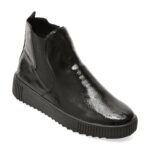 Ghete Femei REMONTE negre, R7994, din piele ecologica lacuita