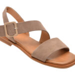 Sandale FLAVIA PASSINI gri, 35K6, din piele intoarsa
