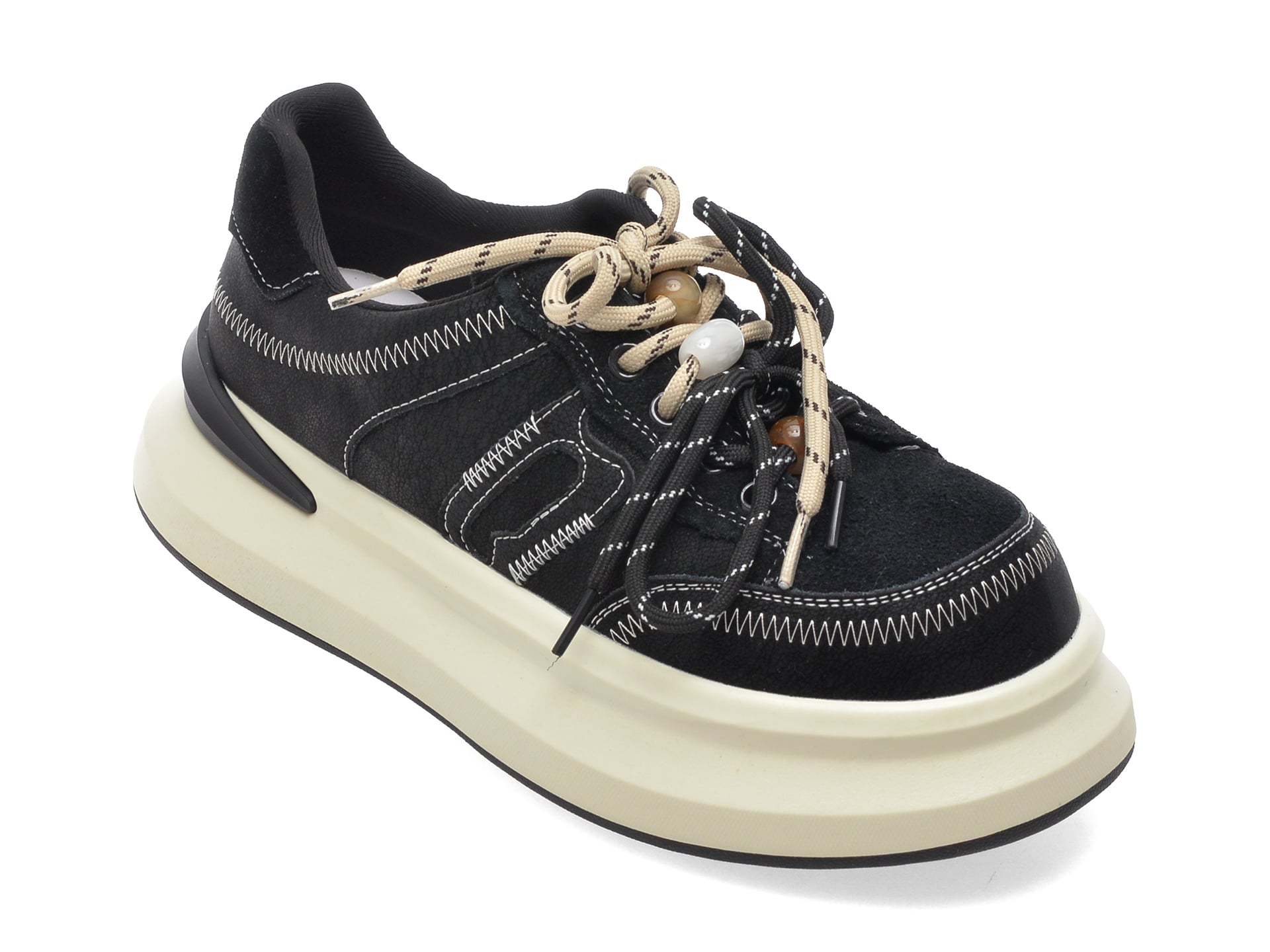 f3ef214713fce14c8ae8f7d49b8e3db5d5aac55ef1ab220e1eb6e433ea9f39b1 Pantofi sport DAMA GRYXX negri, 3768, din piele intoarsa - imagine 1