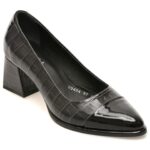 Pantofi eleganti femei EPICA negri, 3512404, din piele croco