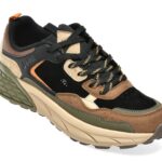 Pantofi sport Barbati JEEP negri, 62080, din piele naturala