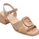Sandale PASS COLLECTION bej, W160032, din piele naturala lacuita