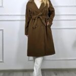 Palton de dama, midi Melanda, cordon detasabil si revere, Maro, Marime S/M/L