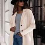 Palton de dama Under Cover, maneca cu panou suprapus si tricot, Crem, Marime S/M