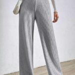 Pantaloni casual AZIZ, croiala lejera cu banda elastica in talie, Gri