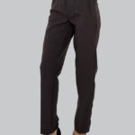 Pantaloni eleganti, ChicMe, cu talie inalta, Maro
