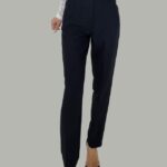 Pantaloni eleganti, ChicMe, cu talie inalta, Negru