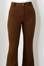 Pantaloni eleganti, Katte, croiala evazata si talie inalta, Maro - imagine 2