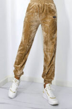 Pantaloni sport Malaki din catifea, Crem - imagine 2