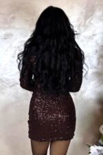 Rochie scurta MARIEL, cu paiete si cupe buretate, MARO, Marime S/M - imagine 2