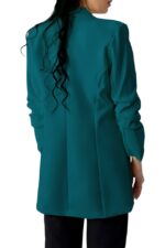 Sacou business BLUMY, cu buzunare decorative, Turquoise inchis, Marime XL/2XL - imagine 2