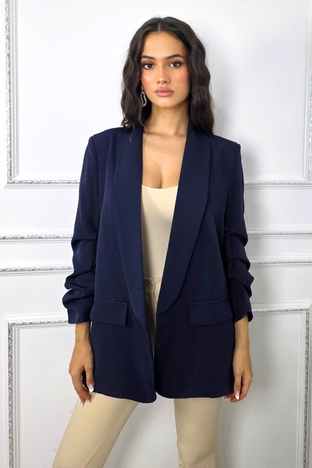 sacou-casual-alessia-cu-revere-rotunde-si-buzunare-decorative59916 Sacou casual Alessia, cu revere rotunde si buzunare decorative, Bleumarin, Marime S/M - imagine 1
