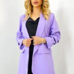 Sacou casual Nora, de lungime medie, Lila, Marime S/M