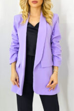 Sacou casual Nora, de lungime medie, Lila, Marime S/M - imagine 2