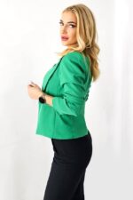 Sacou de dama Gisela, cu buzunare decorative si croi cambrat, Verde - imagine 2