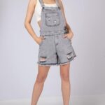 Salopeta din denim Amos boyfriend gri