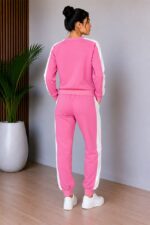 Trening dama JARDIN, cu logo si print bicolor, Roz - imagine 2