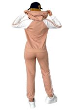 Trening dama NIKARA, hanorac si pantaloni cu banda elastica, BEJ - imagine 2