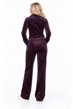 Trening velur Peyton, cu hanorac si pantaloni lejeri, MOV - imagine 2