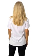 Tricou bumbac NOREA, cu imprimeu in relief, LOVE Alb - imagine 2